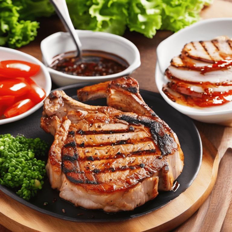 Grilled pork neck chop